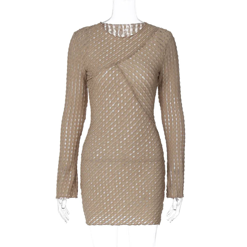 Long Sleeve Hip-wrapped Short Dress