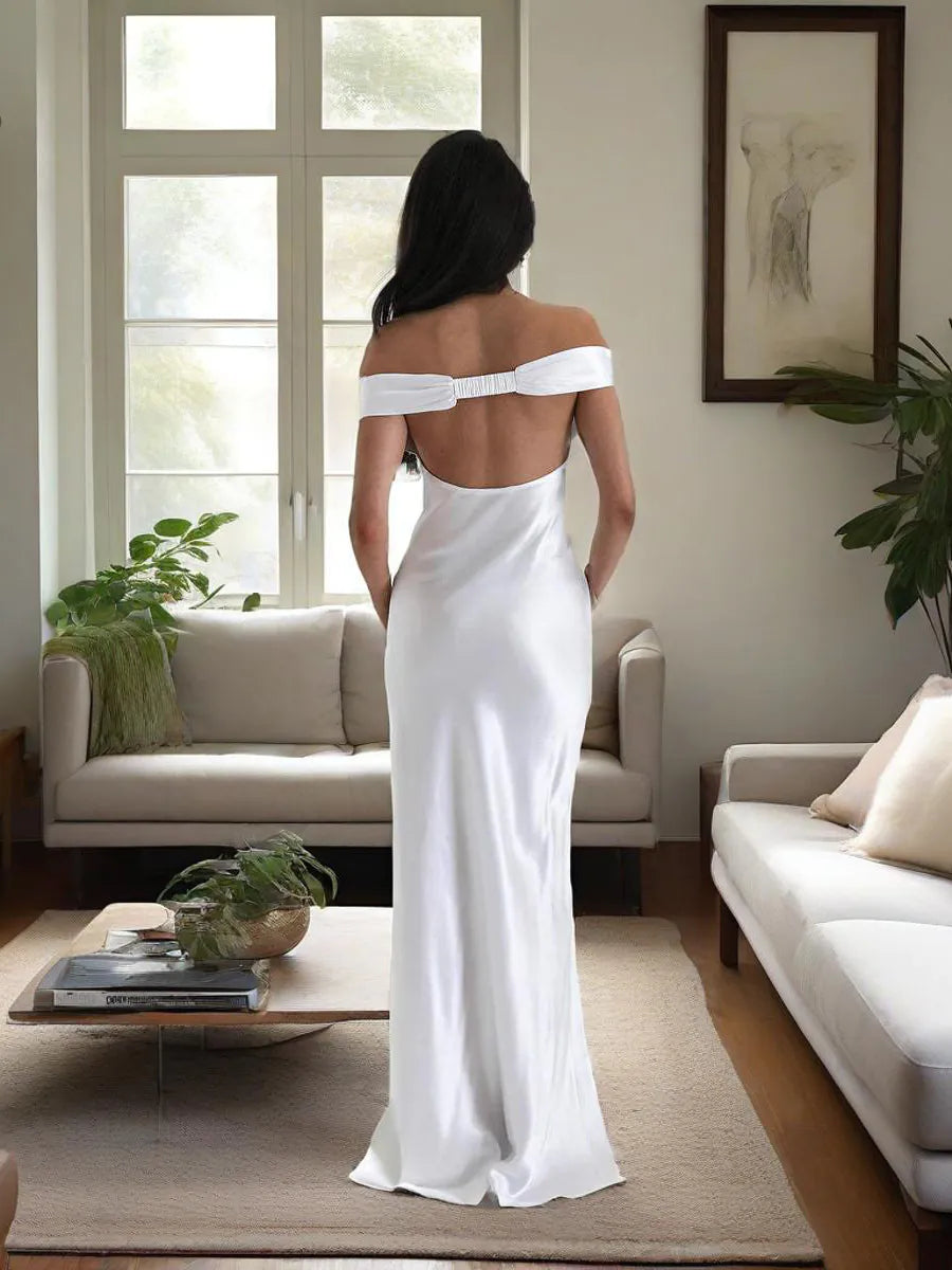 Backless Dress Strapless One Shoulder Dress