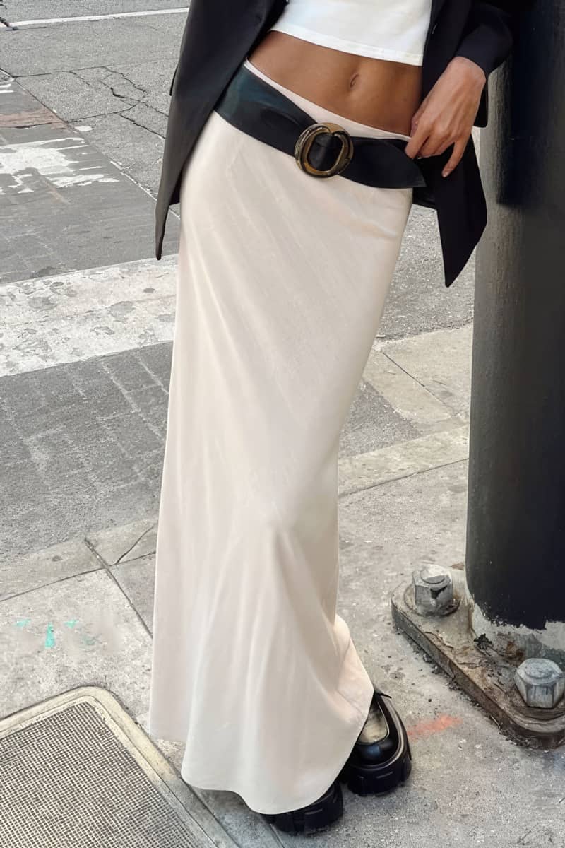 Low Waist Pack Hip Straight Casual Long Skirt