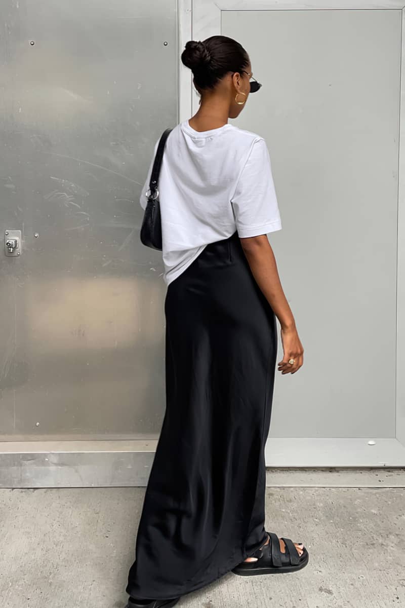 Satin Mermaid Skirt with Draped Detailing