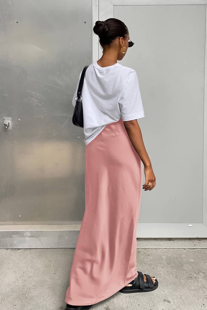 Satin Mermaid Skirt with Draped Detailing