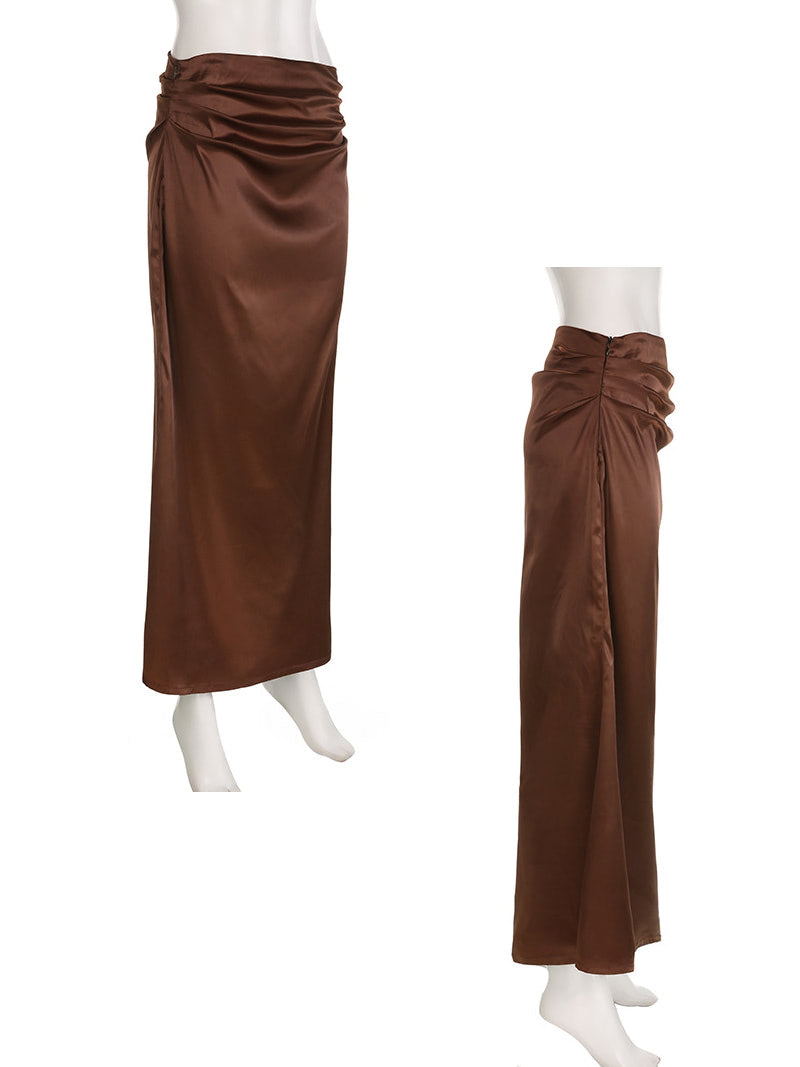 Low-waisted Pleated Skirt