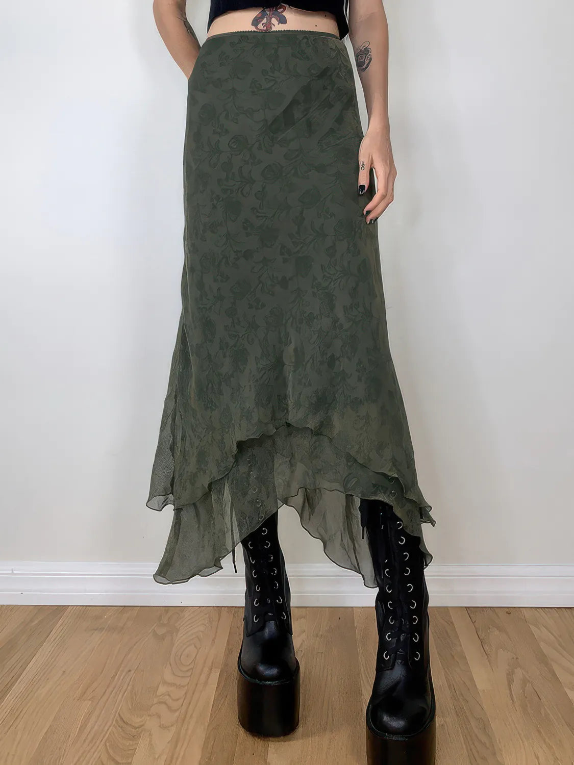 Chiffon Irregular Print Skirt