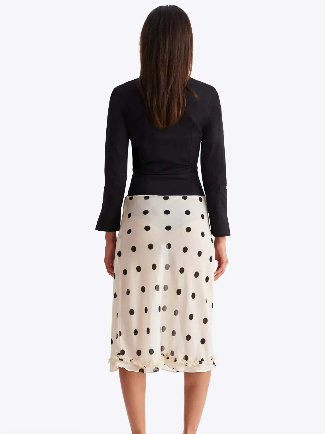 High-Waisted Polka Dot Skirt