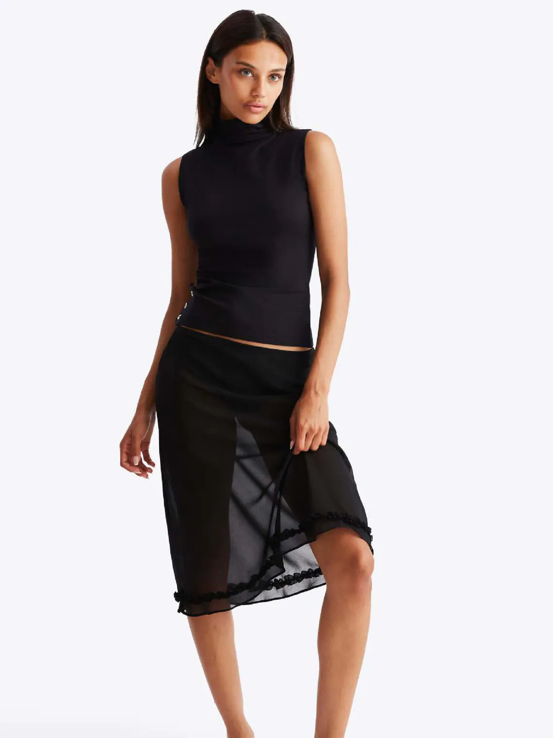 High-Waisted Polka Dot Skirt