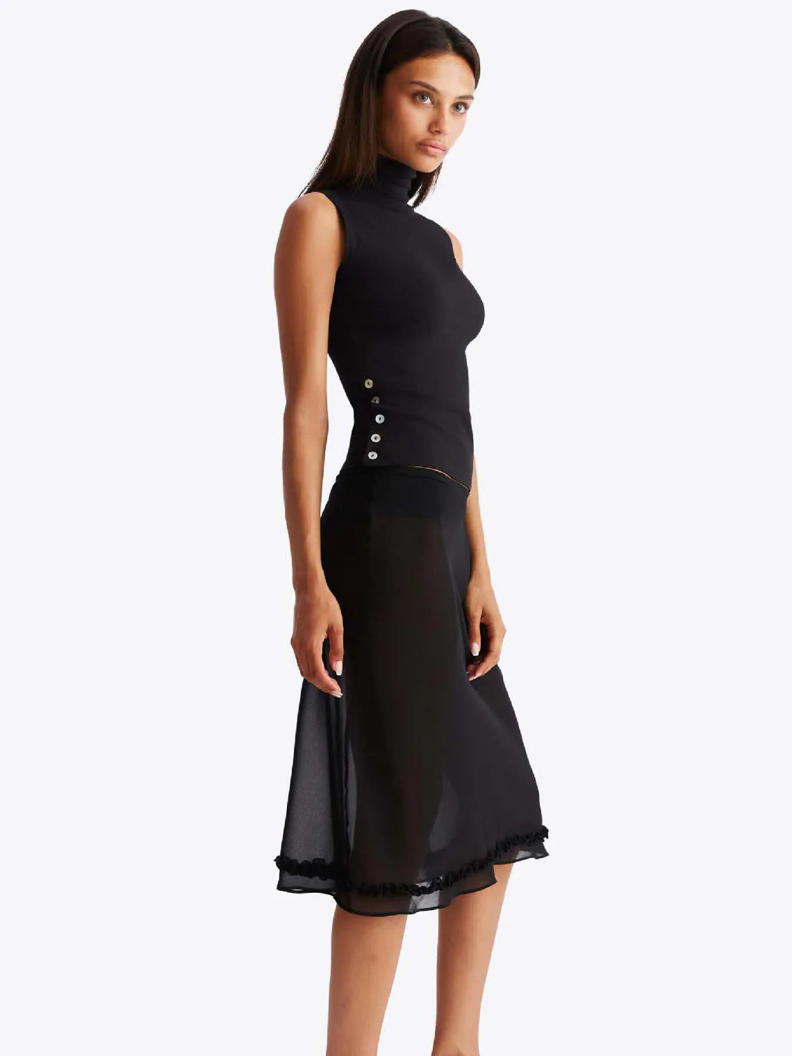 High-Waisted Polka Dot Skirt