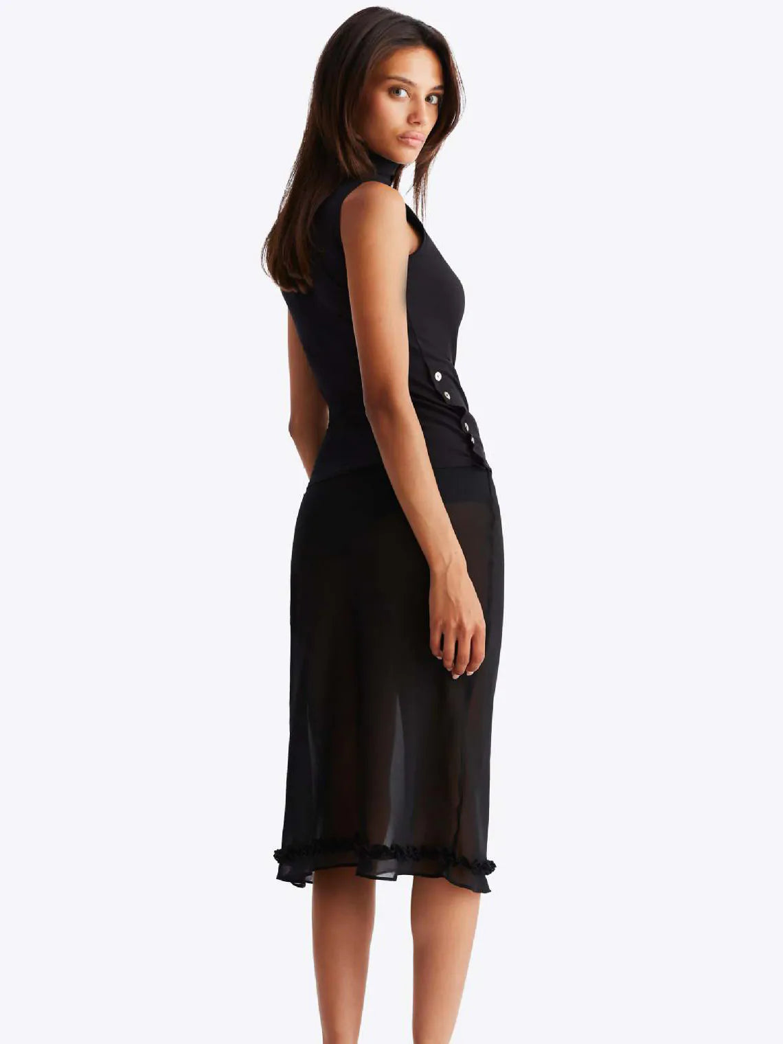 High-Waisted Polka Dot Skirt