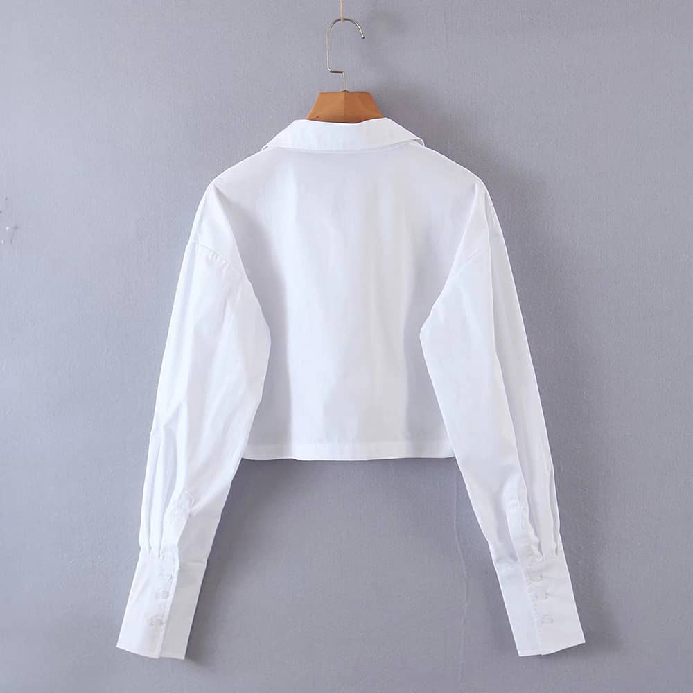 Shirt and Short Skirt with Exposed Waist Two-piece Set