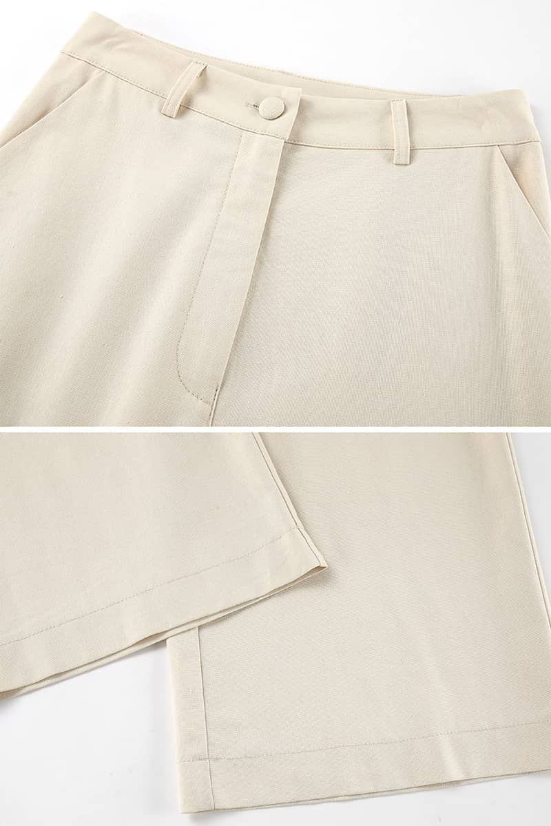Women's Cotton and Linen Vest and Wide-Leg Pants Two-Piece Set
