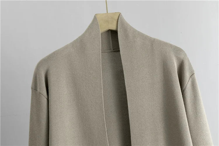 Knitted sleeveless vest sweater cardigan pants three-piece set