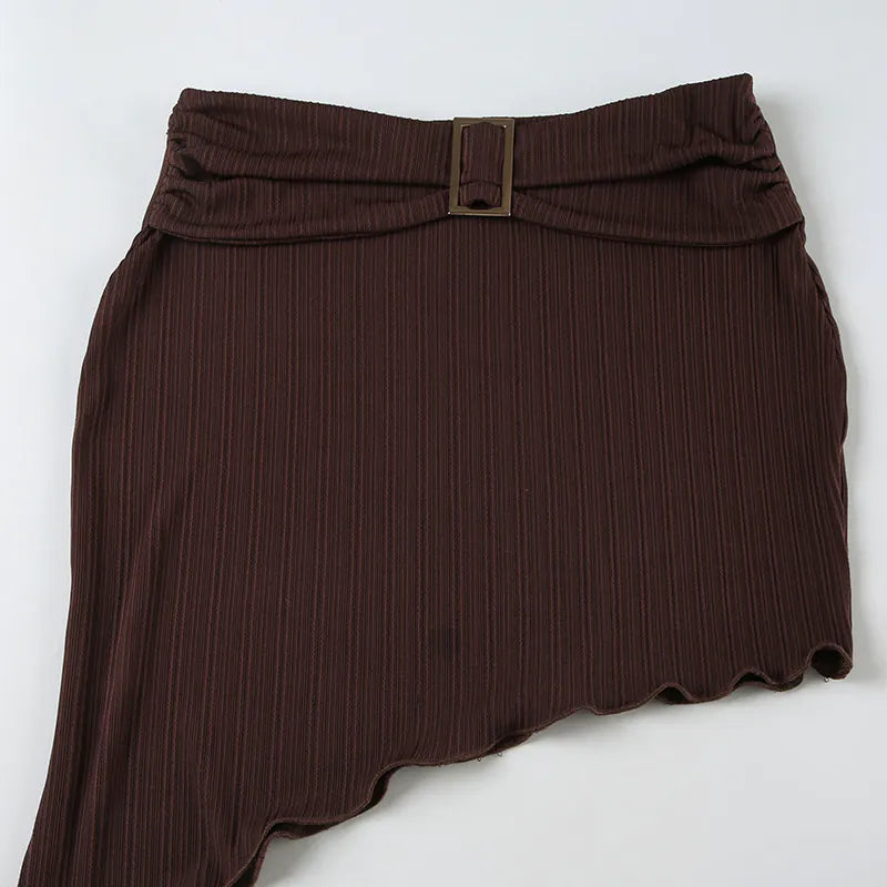 Haltering Neck V-Neck Backless Vest Skirt Two-Piece Set