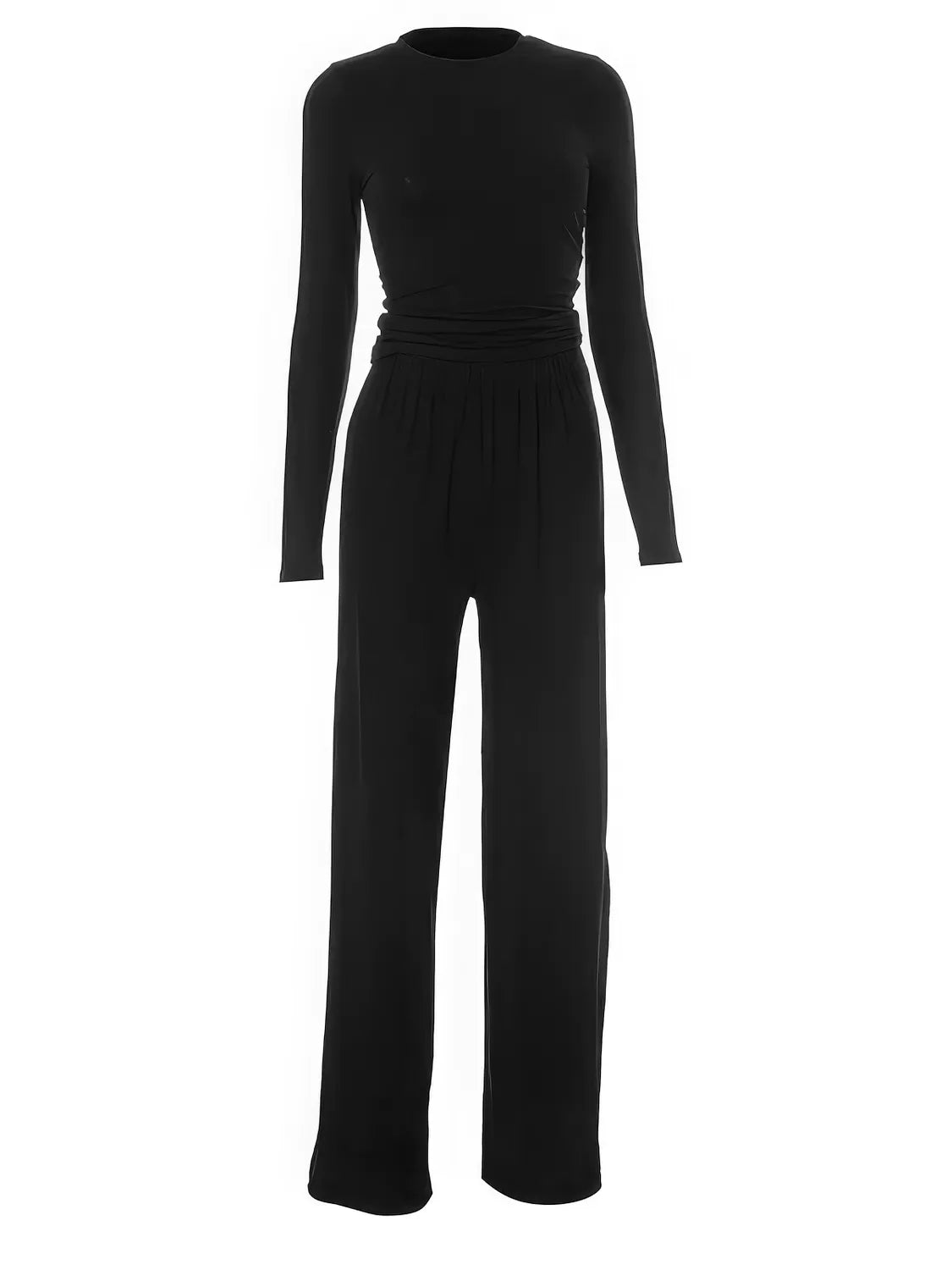 Black jumpsuit on a white background. #Color_Black