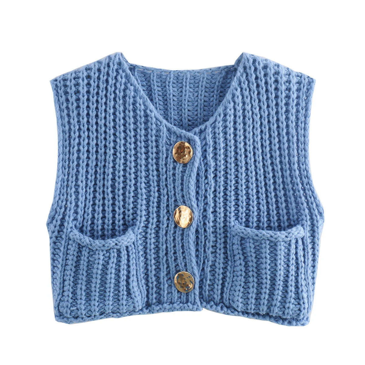 Sleeveless Short Knit Cardigan for Women