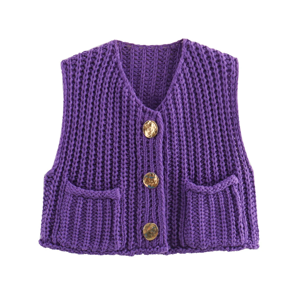 Sleeveless Short Knit Cardigan for Women