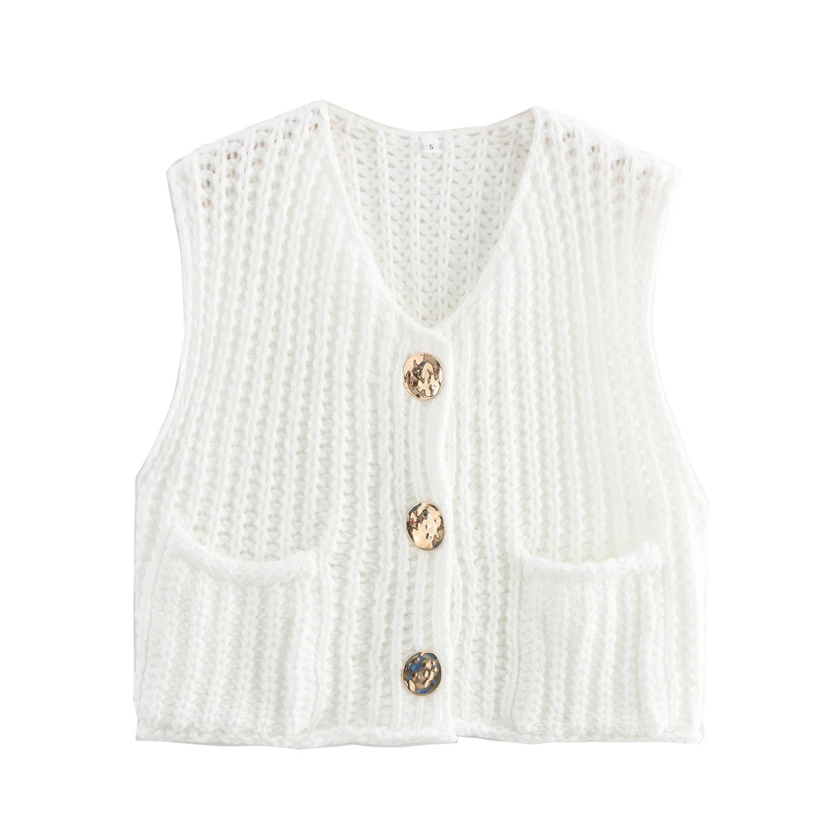 Sleeveless Short Knit Cardigan for Women