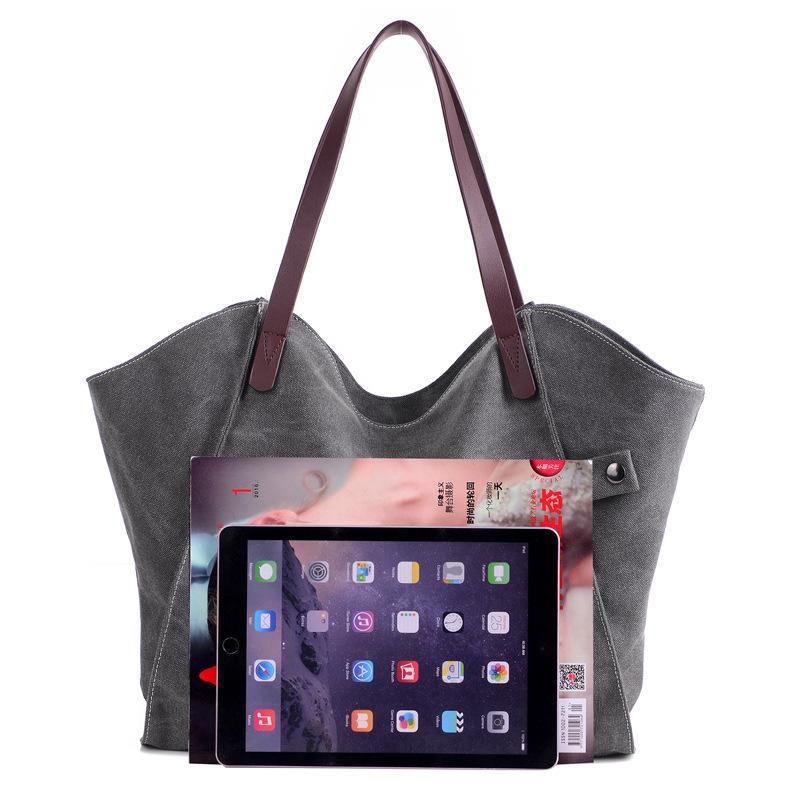 Casual large-capacity canvas shoulder bag  | IFAUN