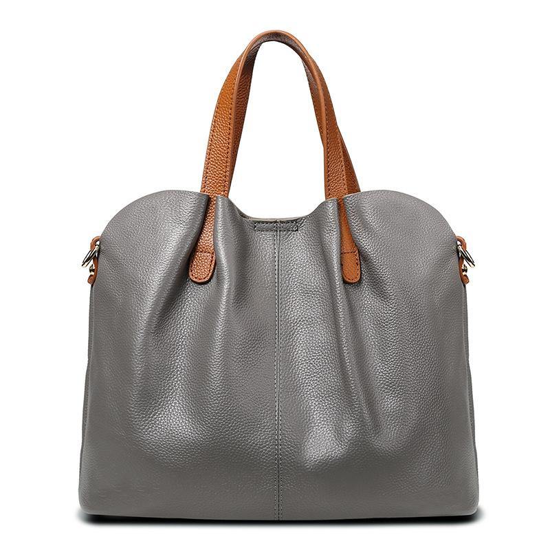 Casual large-capacity PU Leather Tote bag Grey | IFAUN