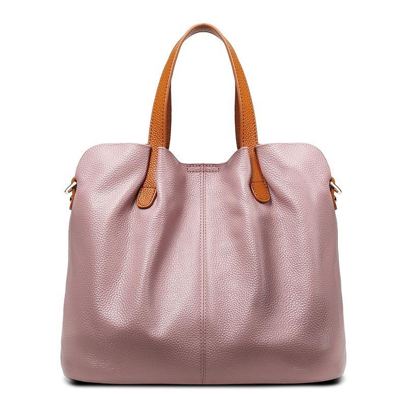 Casual large-capacity PU Leather Tote bag Pink | IFAUN