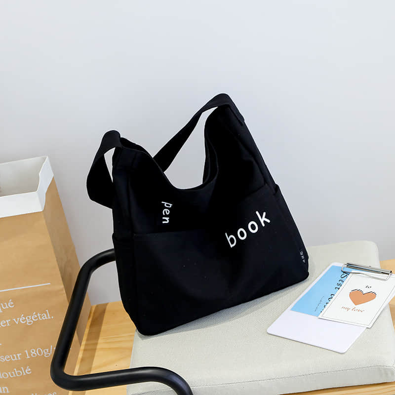 Refreshing Tote Shoulder Bag Black | IFAUN