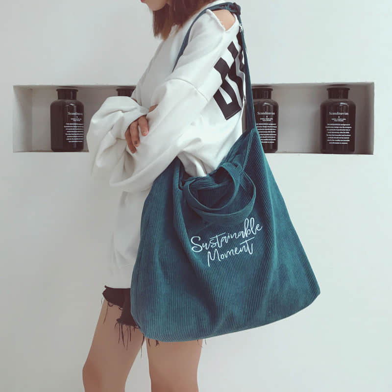 Fashion Tote Shoulder corduroy Bag  | IFAUN