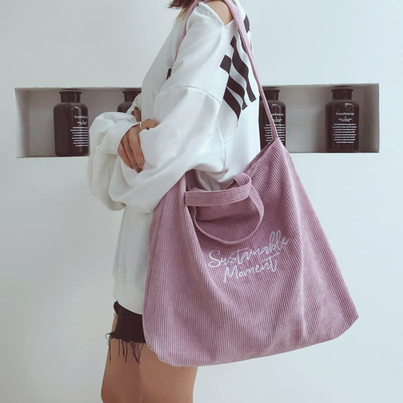 Fashion Tote Shoulder corduroy Bag  | IFAUN