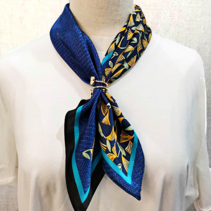 Fashion silk scarf DarkBlue | IFAUN