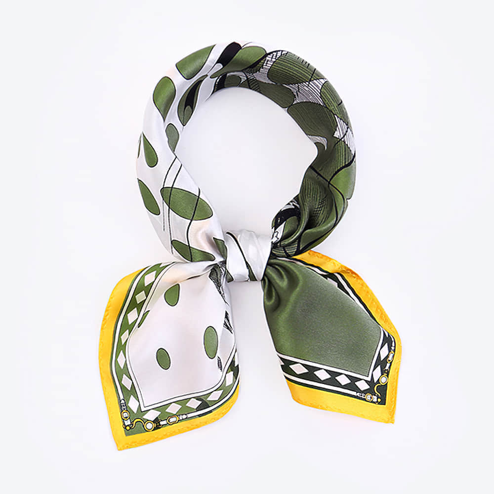 Fashion silk scarf Olive | IFAUN