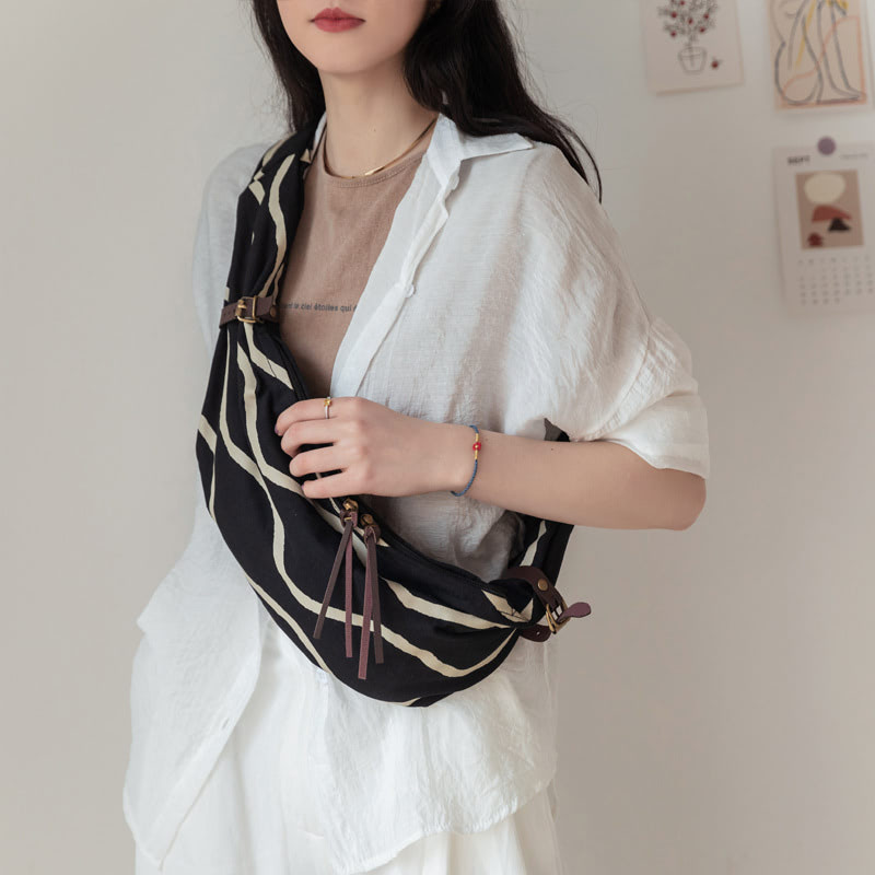 Casual chest bag simple canvas shoulder bag backpack