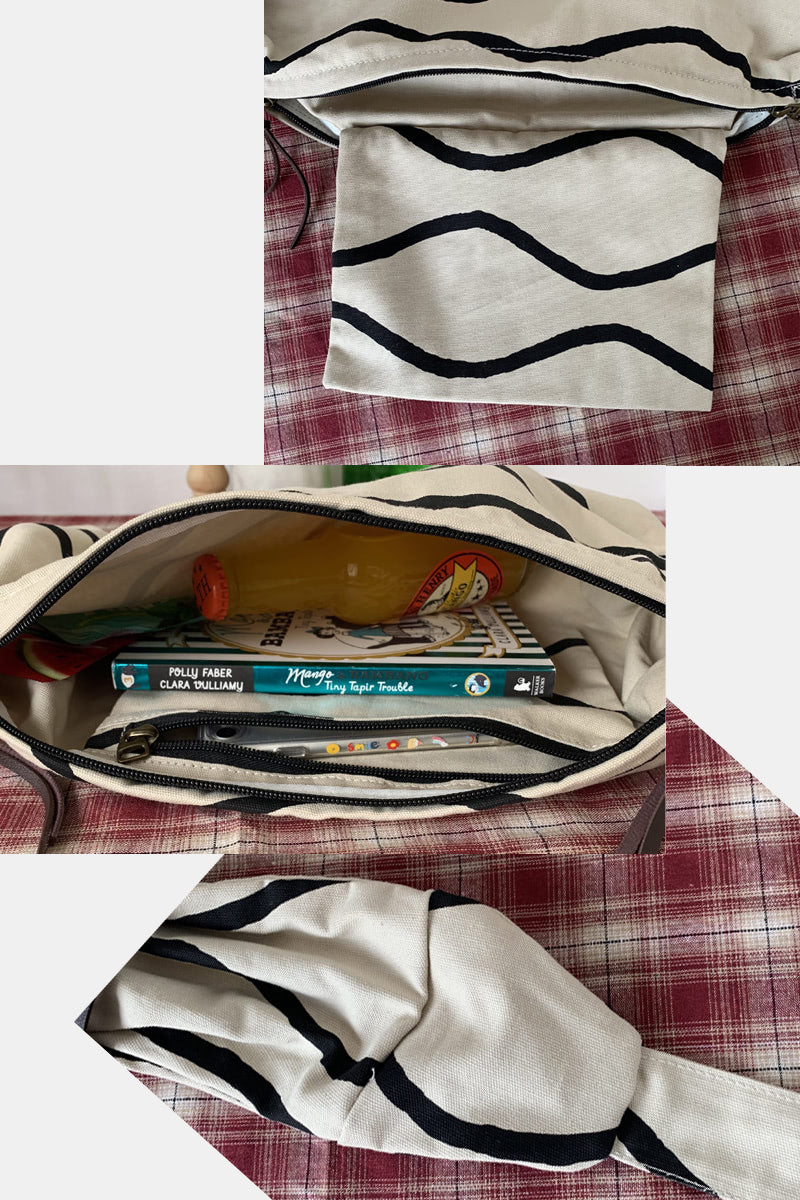 Casual chest bag simple canvas shoulder bag backpack