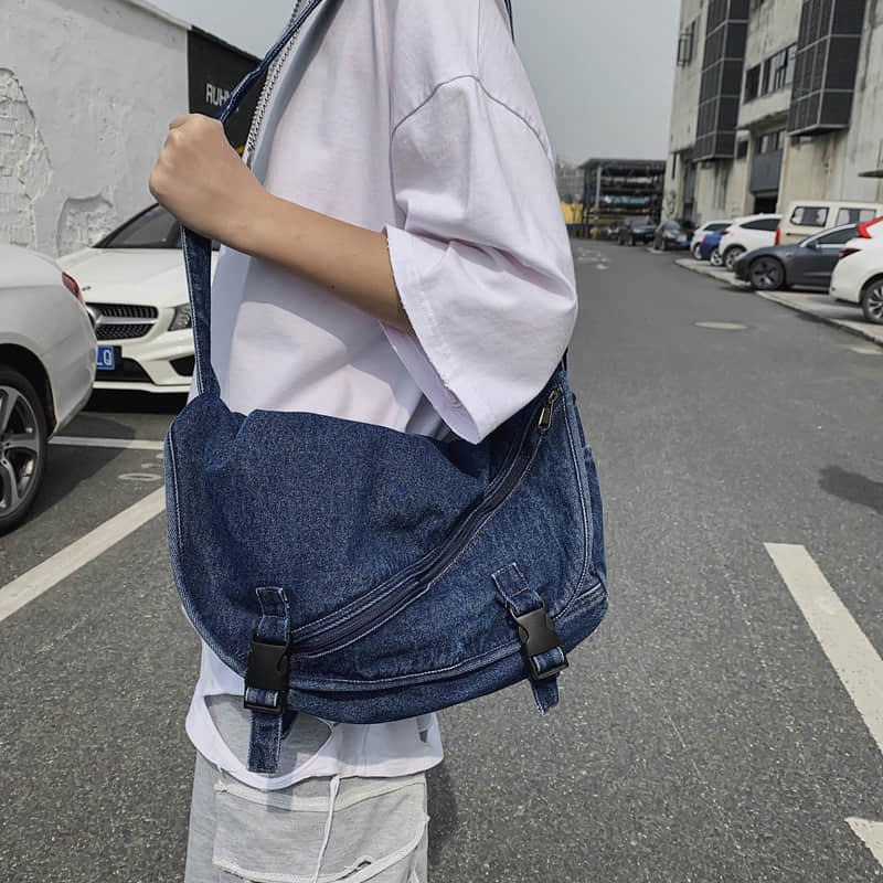 Fashion Practical Jean Tote Shoulder Bag DarkBlue | IFAUN