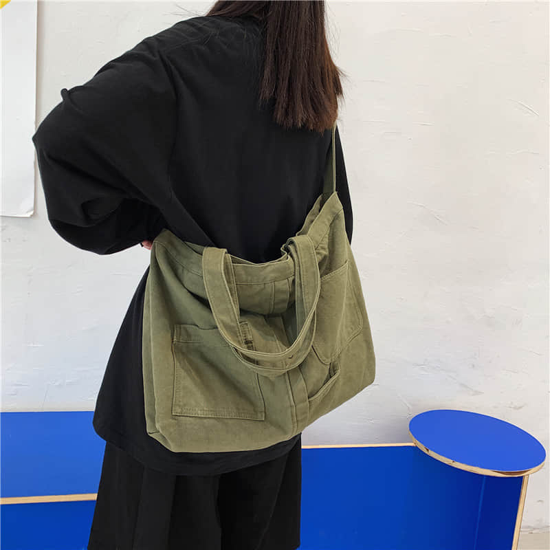 Hand-held shopping bag girl large capacity messenger bag  | IFAUN