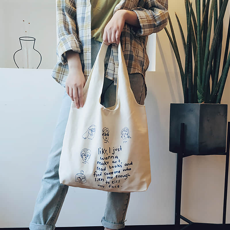 Retro canvas bag women's large capacity tote bag  | IFAUN