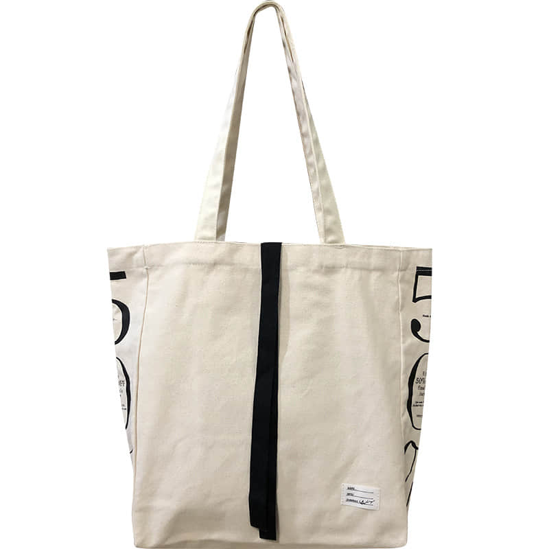 Literary Shoulder Bag Women's Large Capacity Tote Bag White | IFAUN
