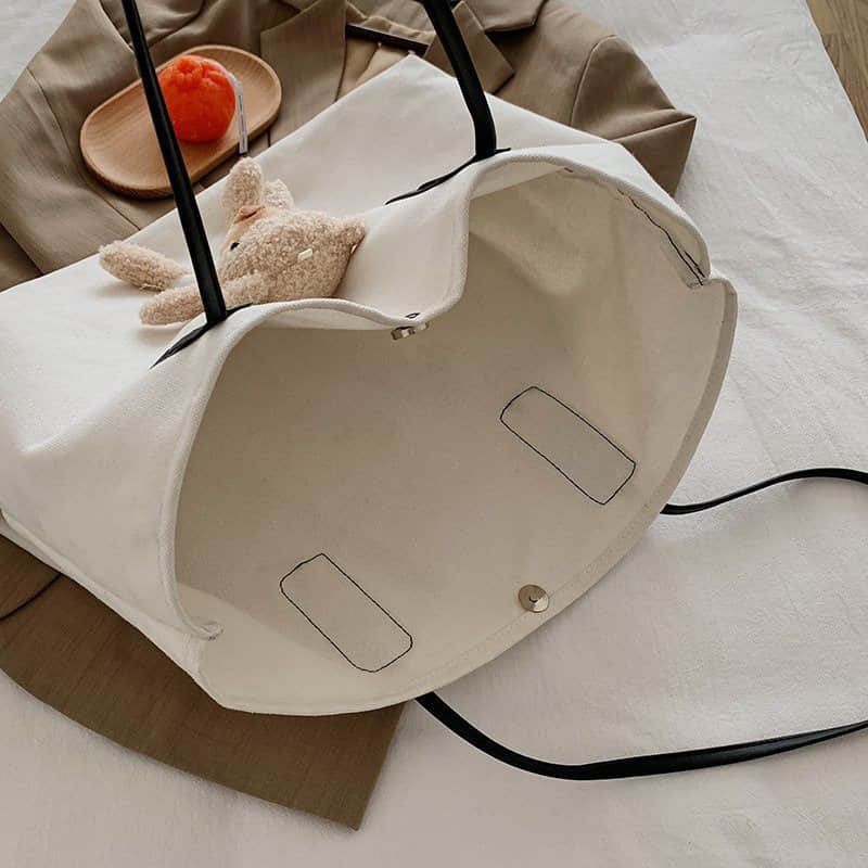 Cute bear large capacity canvas bag women's tote bag  | IFAUN