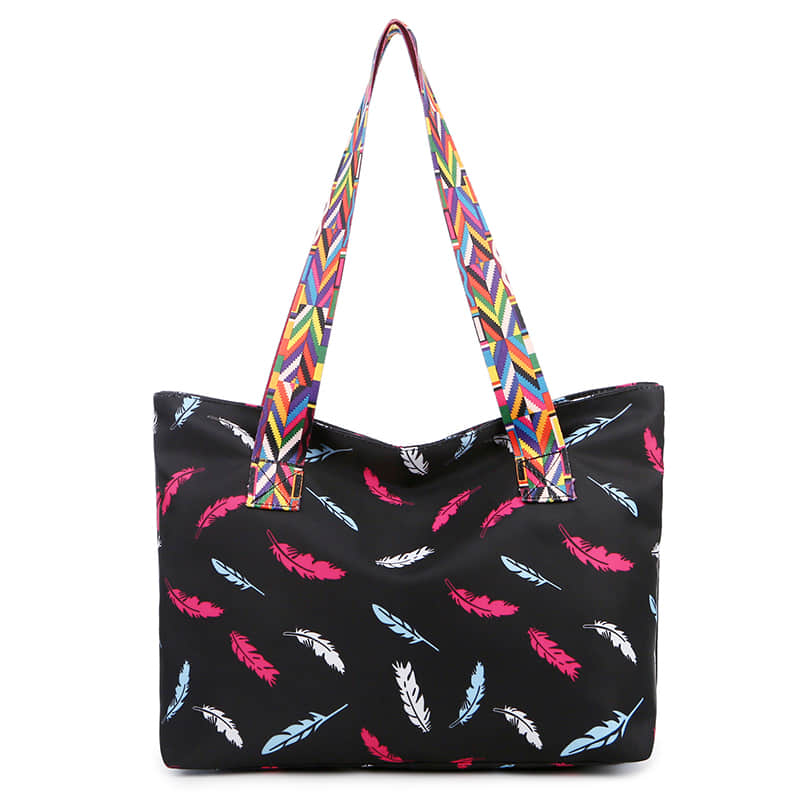 Printed ribbon handbag shopping bag large capacity waterproof Oxford bag  | IFAUN