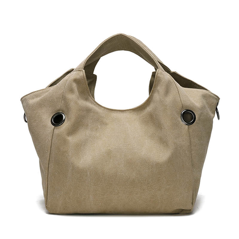 Trendy Canvas Women Tote Bags Fashion Ladies Single Shoulder Bags Multi-compartment khaki | IFAUN