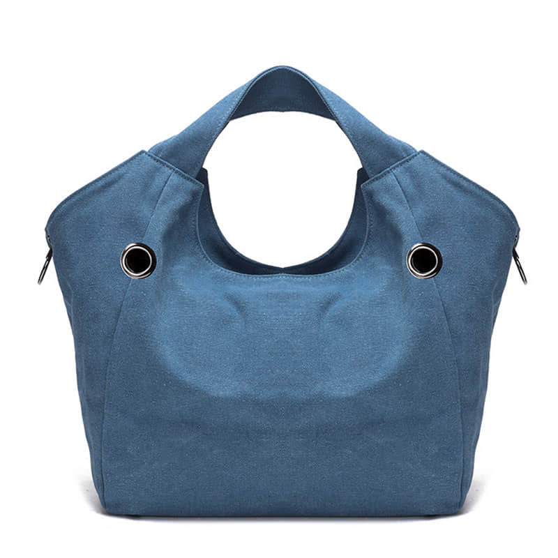 Trendy Canvas Women Tote Bags Fashion Ladies Single Shoulder Bags Multi-compartment Blue | IFAUN