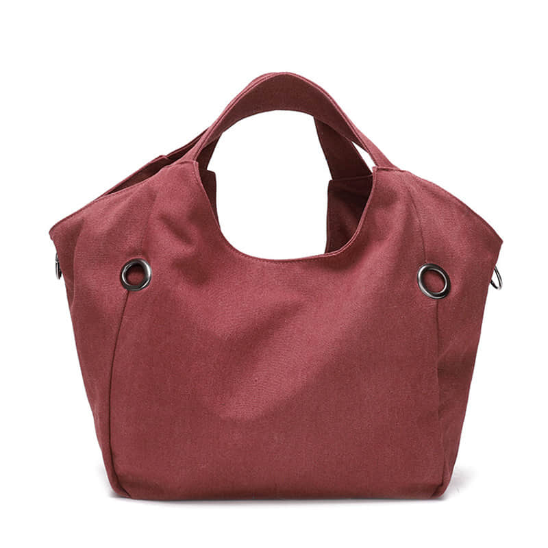 Trendy Canvas Women Tote Bags Fashion Ladies Single Shoulder Bags Multi-compartment Red | IFAUN