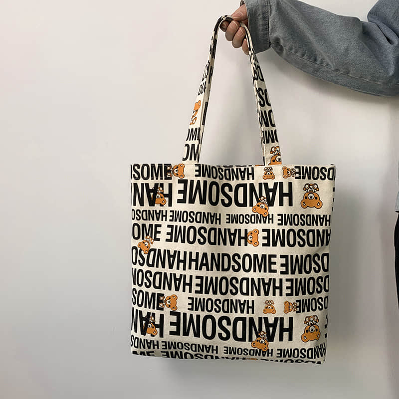 Large capacity canvas bag, letter tote bag – IFAUN