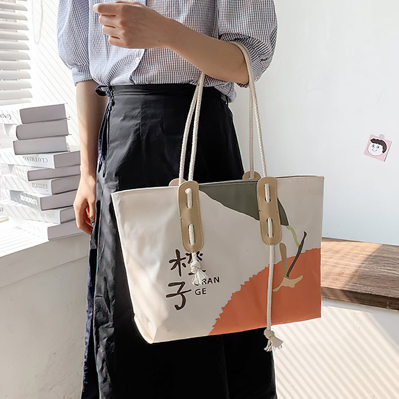 Fashion canvas shoulder bag large capacity portable tote bag  | IFAUN