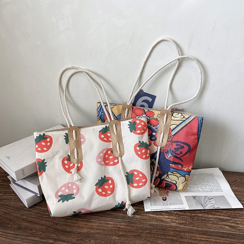 Fashion canvas shoulder bag large capacity portable tote bag  | IFAUN