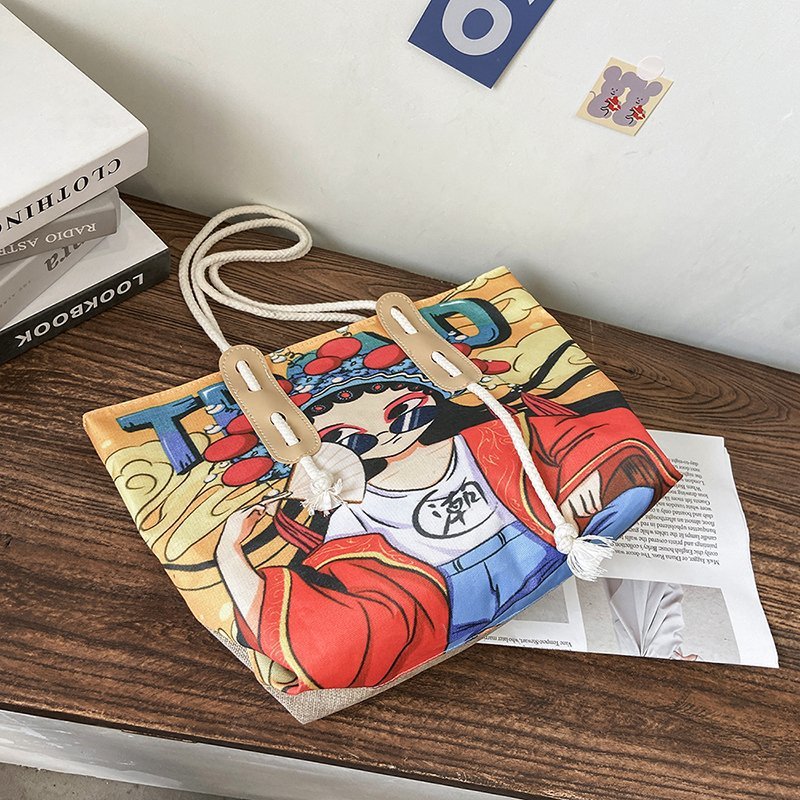 Fashion canvas shoulder bag large capacity portable tote bag  | IFAUN