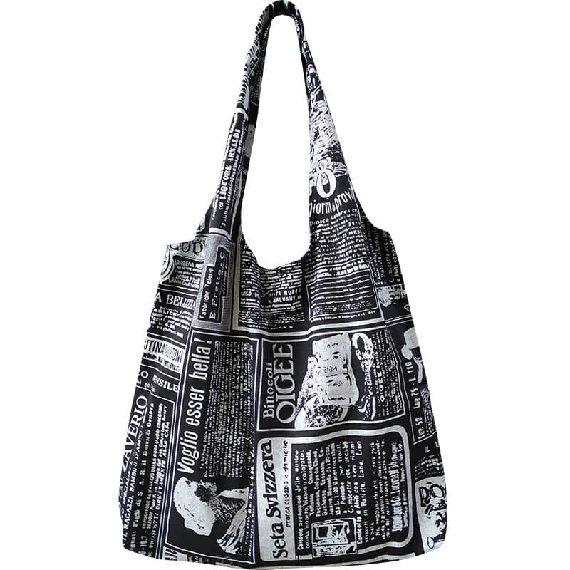Retro leopard print shoulder bag women fashion simple portable canvas bag Text print | IFAUN