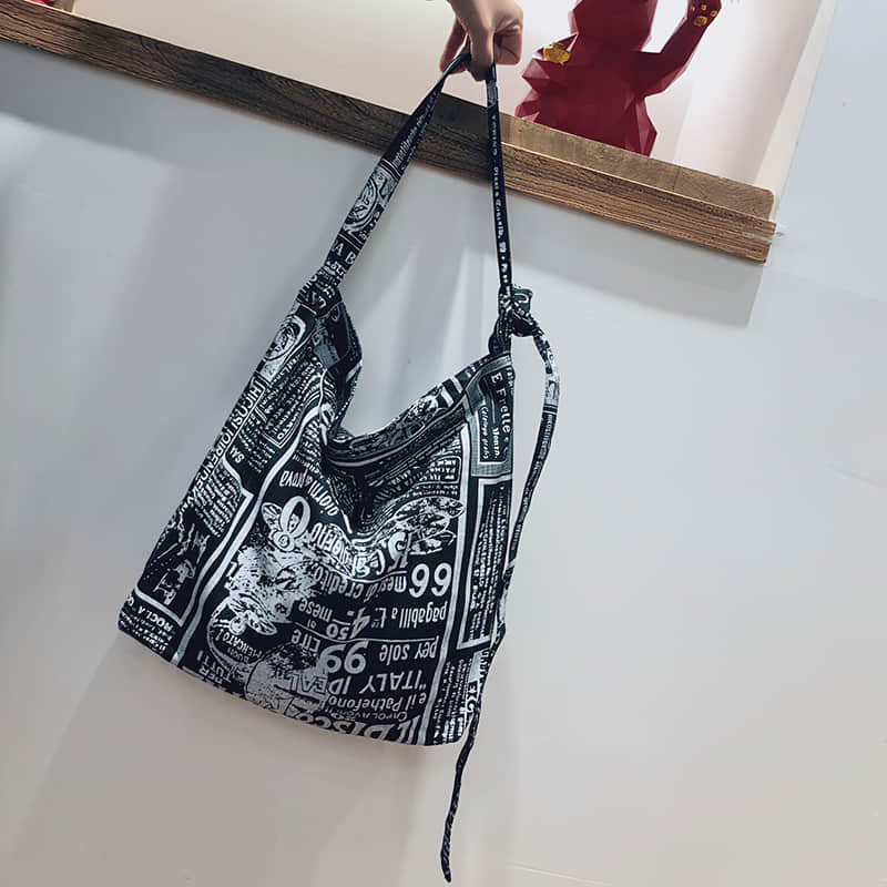 Retro leopard print shoulder bag womens fashion canvas bag  | IFAUN