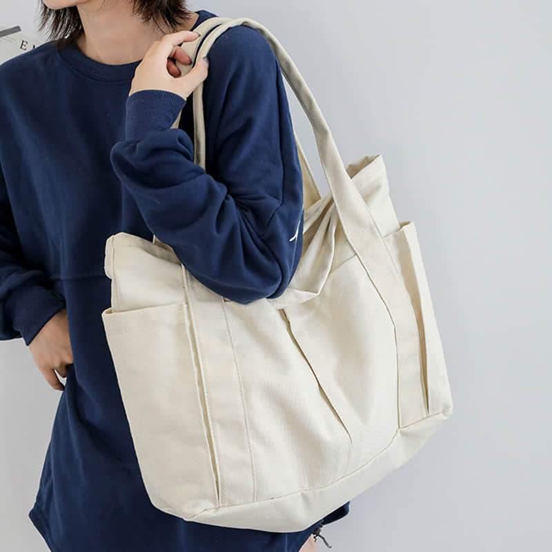 2021 Casual large-capacity shopping bag simple one-shoulder big bag broadband tote bag  | IFAUN