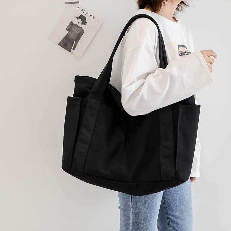 2021 Casual large-capacity shopping bag simple one-shoulder big bag broadband tote bag  | IFAUN