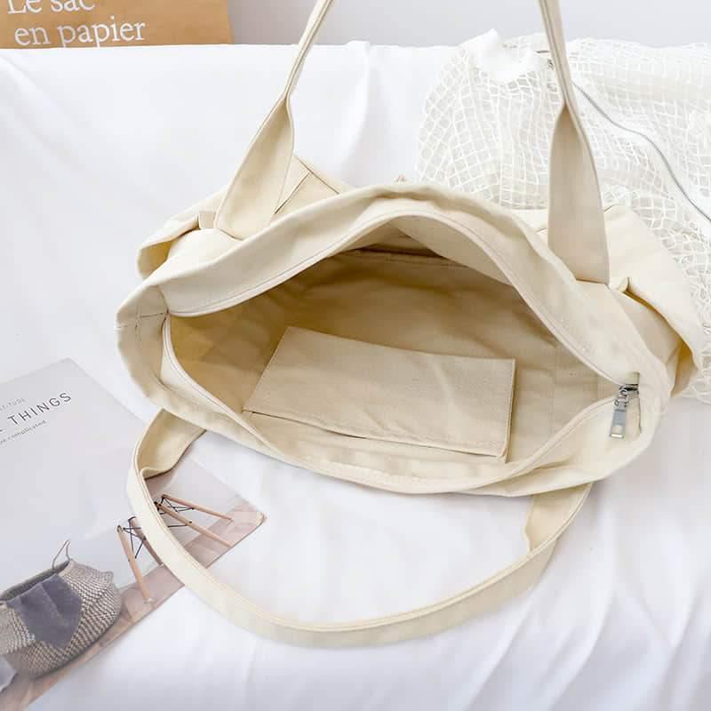 2021 Casual large-capacity shopping bag simple one-shoulder big bag broadband tote bag  | IFAUN