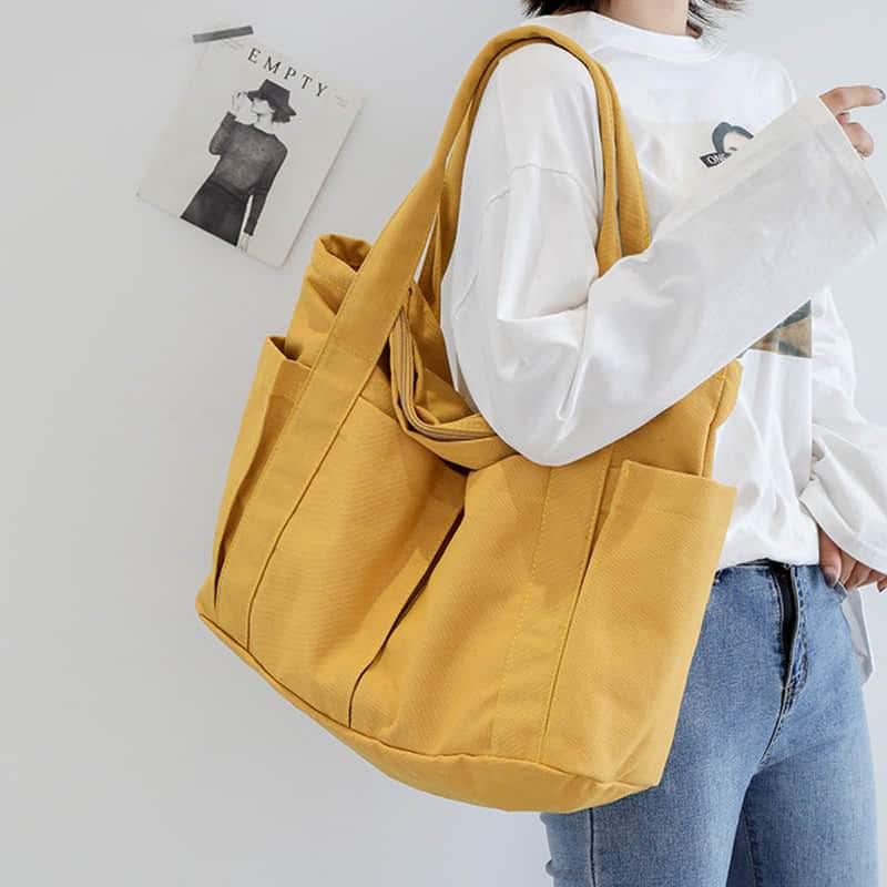 2021 Casual large-capacity shopping bag simple one-shoulder big bag broadband tote bag  | IFAUN