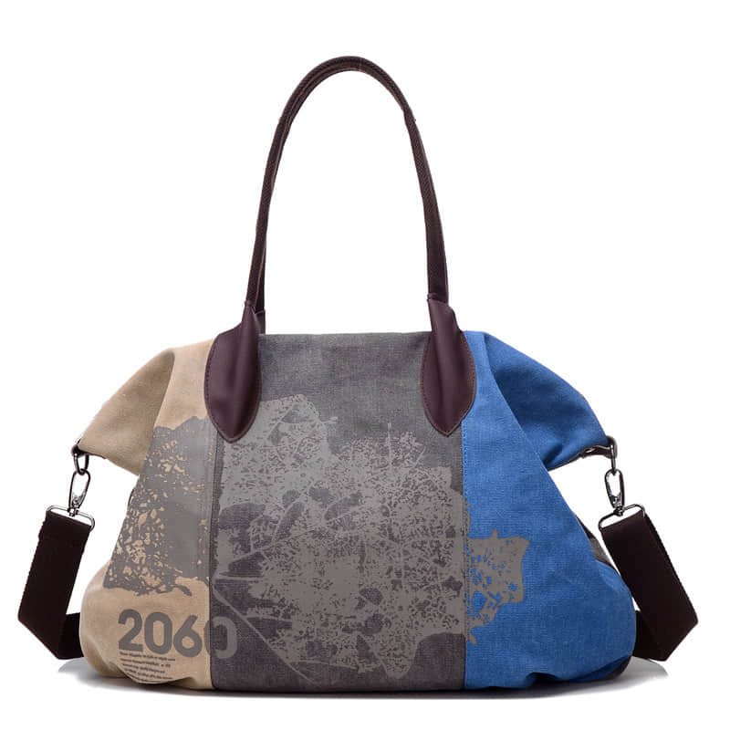 Tote bag single shoulder messenger bag casual lady graffiti big bag Blue | IFAUN
