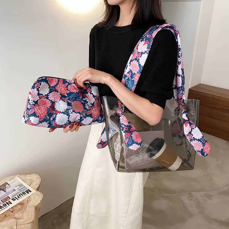 Large-capacity transparent bag fashionable popular tote bag  | IFAUN